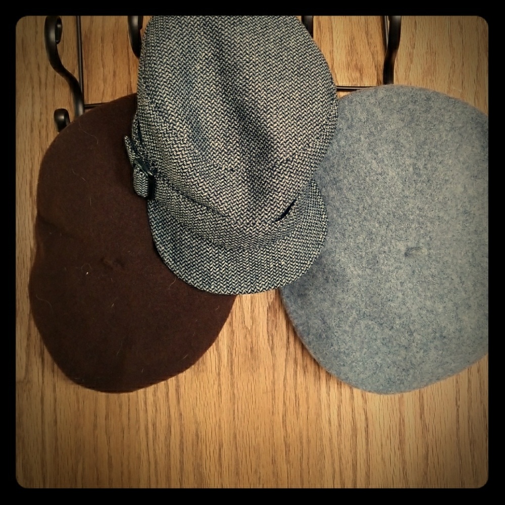 Two wool and grey sparkly hat.